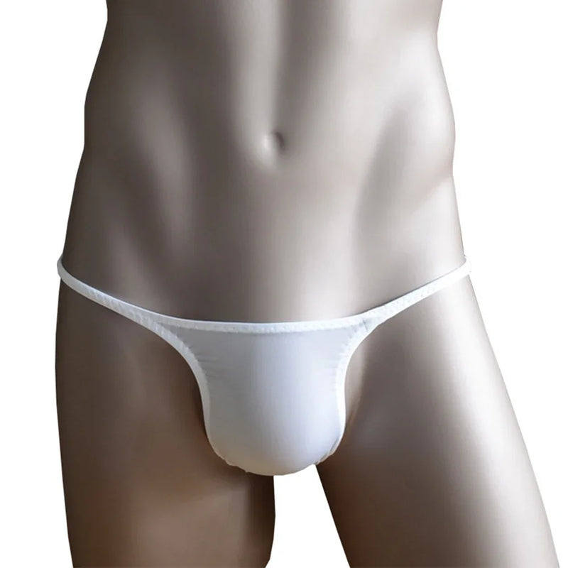 Men Sexy Bikini G-String T-back Pouch Thong Super Low Waist Underwear Ultra-thin Elastic Panties Solid Breathable Lingerie