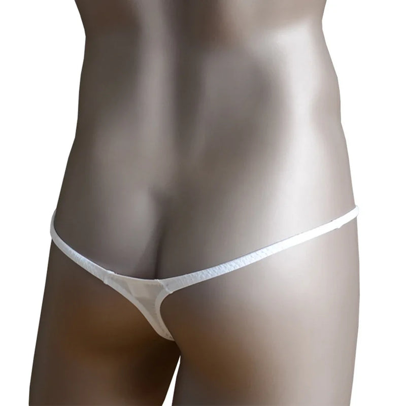 Men Sexy Bikini G-String T-back Pouch Thong Super Low Waist Underwear Ultra-thin Elastic Panties Solid Breathable Lingerie