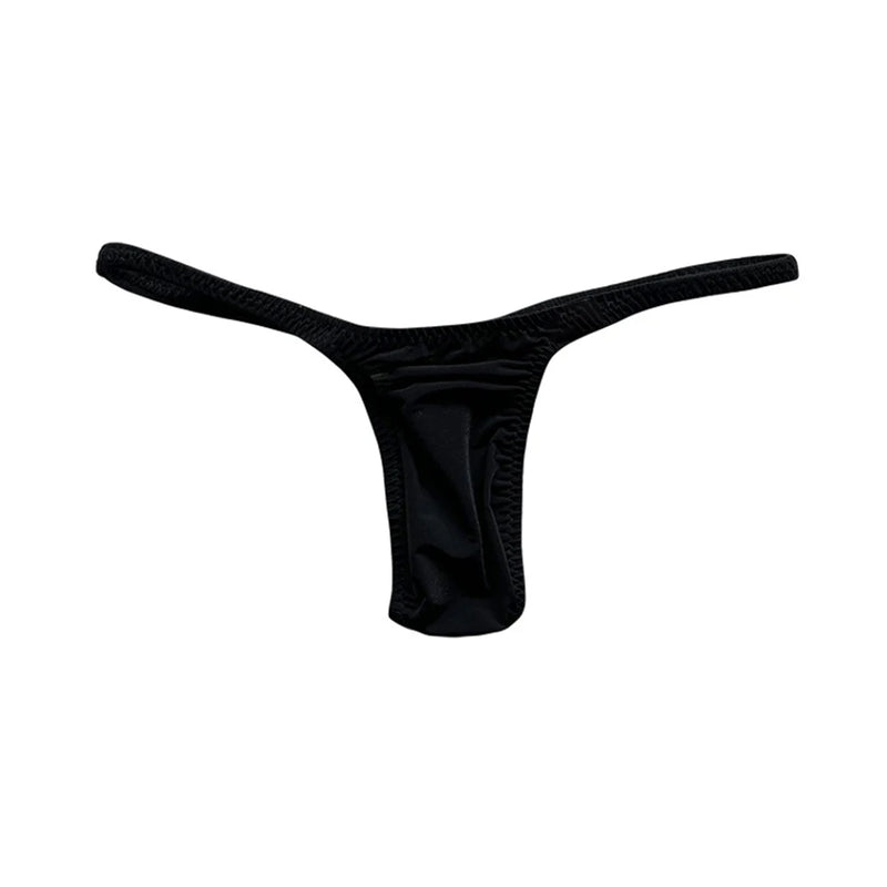 Men Sexy Bikini G-String T-back Pouch Thong Super Low Waist Underwear Ultra-thin Elastic Panties Solid Breathable Lingerie